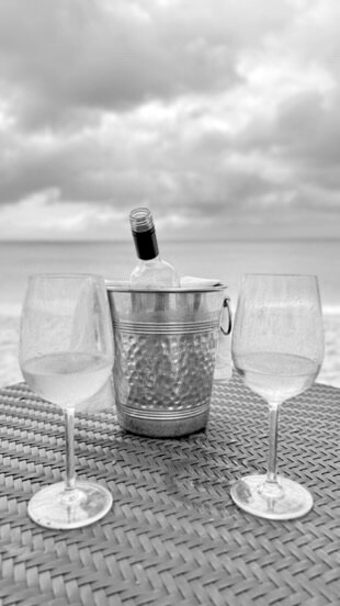 Wine seaside on the beach