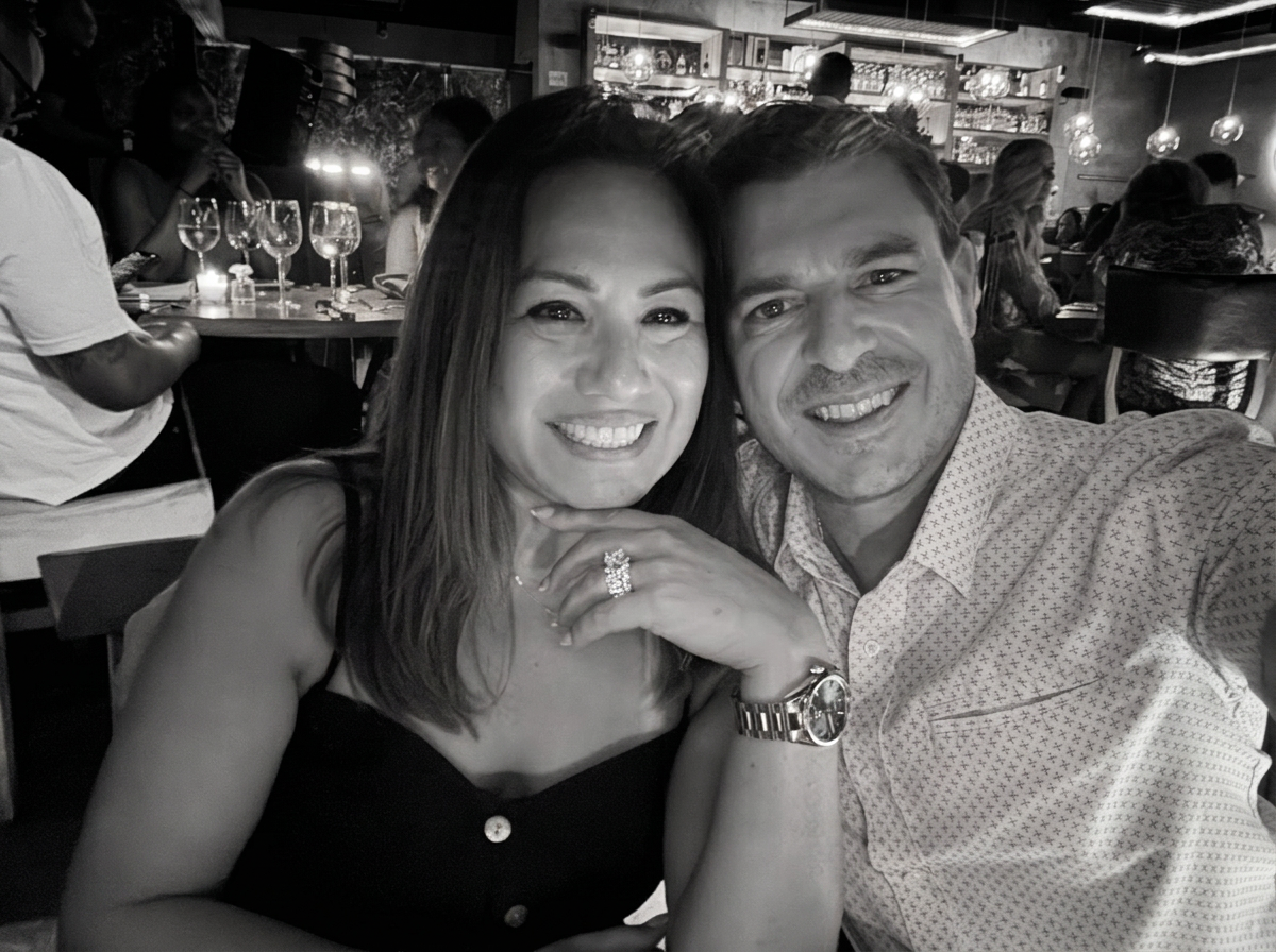 Crispin Luna IV and partner at dinner